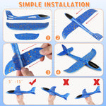 VCOSTORE 2 Pack Foam Airplanes for Kids, 17.5'' Large Throwing Foam Glider Planes Toys,Flying Styrofoam Kid Airplanes Toy for 3 4 5 6 7 8 9 10 11 12 Year Old Boys Girls with Outdoor Sports Play