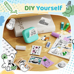 Ponek Mini Sticker Printer, Print Pods Mini Thermal Sticker Printer M02X, Stickers Maker Machine for Kids, Student, Family, Pocket Photo Printer for School for Study Note, DIY Journal, Gift, Green