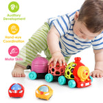 iPlay, iLearn Baby Toy Train, Infant Soft Cars for 6-12 Month Boy, Musical Push N Go Truck, Toddler Sensory Ball Rattle, Development Grasp Babies Birthday Gift 7 8 9 10 11 18 Month 1 2 Year Old Girl
