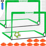 Kids Soccer Goals for Backyard Set - 2 of 4' x 3' Portable Soccer Goal Training Equipment, Pop Up Toddler Soccer Net with Soccer Ball, Soccer Set for Kids and Youth Outdoor Games, Sports, Play