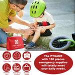 PYSANR Small First Aid Kit, 150 Piece with Foil Blanket, Scissors First Aid Bag for Emergency, Home, Camping, Travel, Sports, Office, Outdoor, Car, School