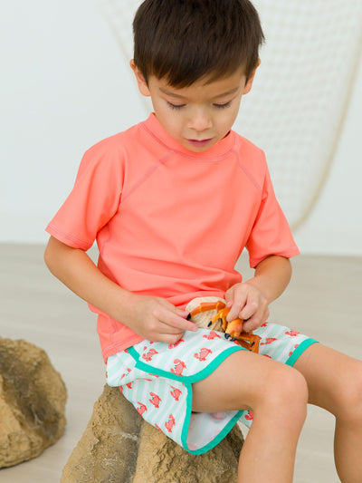 RUGGEDBUTTS Tropical Breeze Short Sleeve Rash Guard - 18-24m