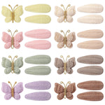 choicbaby 24pcs Toddler Hair Clips Small Knitted Snap Hair Clips Non Slip Wrapped Butterfly Hair Barrettes Accessories for Toddler Baby Girl Infant Kids