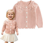 Simplee kids Baby Cardigan Cable Knit Toddler Cardigan Long Sleeve Fall Winter Open Front Knit Sweaters