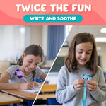 BUNMO Plush Cute Pens 3-Pack – Squishy Animal Pens w/Scented Glitter Ink Refills – Cat, Cow, Unicorn – Fun Writing, Doodling & Journaling for Kids & Teens