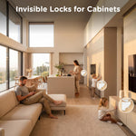 10 Pack Cabinet Locks Baby Proofing - SKYLA HOMES Children Proof Magnetic Cabinet Locks for Cupboard, Drawers, Adhesive Baby Proof Latches (10 Locks and 2 Keys)