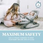 Baby Delight Aura Deluxe | Portable Baby Bouncer for Infants | Baby Rocker | Quilted Charcoal Tweed