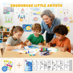 JUPITEARTH 12 Colors Crayons for Toddlers, Non-Toxic Washable Rocket Crayons, Easy-to-Hold Coloring Gifts & Mess-Free Art Supplies for Little Hands