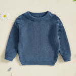 fhutpw Baby Boy Girl Pullover Sweater 3 6 12 18 Months Knit Clothes Unisex Toddler 2T 3T 4T Fall Winter Warm Long Sleeve Tops (A Blue, 2-3 Years)