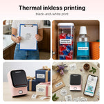 Rongta Mini Sticker Printer, Bluetooth Thermal Label Printer, Portable Inkless Label Maker Suitable for Creative Kids DIY, Diaries, Study Notes, Pink