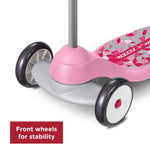 Radio Flyer My 1st Scooter, Pink, for Kids 2-5 Years Old, Extra Wide Base for Balance, 2 Front Wheels for Added Stability, Easy to Use Foot Brake, 3 Wheel Scooter for Kids, (Amazon Exclusive)