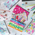 Ctosree 6 Pcs Cartoon Zipper Pencil Case Pouch for Kids Girls Back to School Gift Cute Dinosaur Unicorn Rainbow Cosmetic Bag for Stationary Storage School