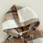 Toddler Baby Girl Dress Coat Long Sleeve Plaid Baby Girl Fleece Jacket Fall Winter Outerwear Outfit