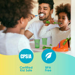 Brusheez Kids’ Electric Toothbrush Set - Safe & Effective for Ages 3+ - Parent Tested & Approved with Gentle Bristles, 2 Brush Heads, Rinse Cup, 2-Minute Timer, & Storage Base (Pepper the Dino)