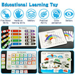 Busy Book for Kids, Montessori Autism Sensory Educational Toys, 12 Pages Toddler Preschool Activity Binder and Early Learning Toys - for Boys & Girls Develops Fine Motor Skills
