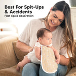 5-Pack Muslin Burp Cloths Baby Boy, Girl - Very Absorbent Baby Burp Cloth Rags, 8-Layers Viscose Derived from Bamboo Cotton Muslin Towel, Super Soft Spit Up Rags, No Shrink Washcloths (Lunaris)