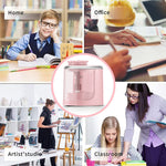 Aogwat Pencil Sharpener Electric Pencil Sharpener for Kids, Blade to Fast Sharpen, Suitable for No.2/School/Classroom/Office/Home (Pink)