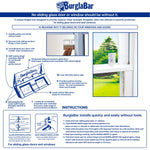 Burglabar 2 Pack Additional Security for Sliding Patio Doors,Sliding Glass Windows. and can be Used Child Safety.