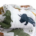 Little Unicorn Premium Cotton Swaddle Baby Blanket | Breathable Fabric | for swaddling, Play, Nursing & More (Dino Friends)