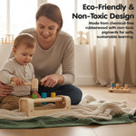 PlanToys® Pounding Bench Wooden Hammer Toy for Kids Ages 3+ | Montessori Fine Motor & Hand-Eye Coordination Activity for Focus & Strength | Eco-Friendly Educational Toy