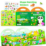 Benresive Reusable Sticker Books for Kids 2-4, Sticker Books for Toddlers 1-3 2-4, Toddler Travel Toys Activities Crafts Gifts - Animals