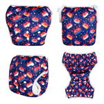 Babygoal Baby Boy Swim Diapers 3 Pack for 0-8 Months Infant, Reusable Adjustable Washable for Swimming Lessons-Crab,Fish,Starfish