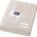 Baby Swaddle Blanket - 100% Luxury Cotton Knit Soft Cozy Lightweight Unisex Receiving Stroller Quilt Blanket for Shower Gift Registry for Newborns Infants Toddlers (Sheep - Khaki)