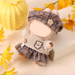 Plush Dolls Clothes Set, 6.7 inch Designer Doll Clothes Plush Toy Skirt Sweater Hat Dress Outfit Cute Soft Accessories for Collection Display
