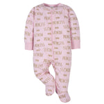 Gerber Baby Girls 4 Pack Sleep 'N Play Footie Princess Pink 6-9 Months