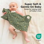 Organic Burp Cloths Baby Boy, Girl - 6-Pack Large 100% Cotton Burping Cloths for Babies, Spit Up Rags, Super Absorbent, Ultra Soft Newborn Rag, Gender Neutral, Machine Washable, Durable (Mesozoic)