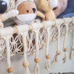 Crane Baby Macrame Hanging Storage Bin for Nursery Boho Baby DéCor Organizer Sturdy and Stylish Bohemian Macrame Nursery Decor