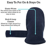 N'Ice Caps Baby Toddler Mittens Kids 2 Pairs Fleece Gloves Winter Warm Sherpa Lined Pack (Black/Navy Pack - Infant No Thumbs, 6-18 Months)