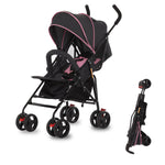 Dream On Me Vista Moonwalk Baby Stroller in Pink, Lightweight Infant Stroller with Compact Fold, Multi-Position Recline Umbrella Stroller with Canopy, Extra Large Storage and Cup Holder