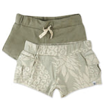 HonestBaby Multipack Shorts 100% Organic Cotton for Infant Baby and Toddler, Boys, Girls, Unisex, Khaki, NB