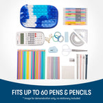 ZIPIT POP Pencil Case for Boys, Silicone Sensory Fidget Pencil Case for School, Large Capacity Stationery Organizer Box, Blue
