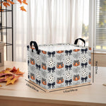 Large Halloween Themed Candy Gift Basket for KidsTrick or Treat Storage Bin Girls Boys Room Décor (Bohemian Bowknot Pumpkin Ghost)