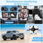 Dual Baby Car Camera for 2 Kids - 6.9” HD Display with Ambient Lighting, Rotatable Night Vision Cameras, Easy Setup, Ideal for Parents, Grandparents, Nannies, Safe & Clear Viewing