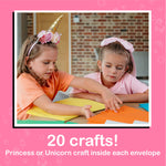 Craftikit® 20 Award-Winning Princess & Unicorn Crafts for Kids Ages 3-10 Years, All-Inclusive Toddler Arts and Craft Kits for Kids, Fun Toddler Craft Box for Girls in Preschool