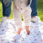 aden + anais Essentials Dream Blanket, Muslin Baby Blankets for Girls & Boys, Ideal Lightweight Newborn Nursery & Crib Blanket, Elephant Circus