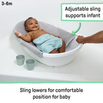 Ingenuity Room to Soak 4-in-1 Baby Bath Tub, Newborn to Toddler, Adjustable Full Coverage Sling, Supportive Seat, Includes 2 Pour & Rinse Cups, Easy Release Drain Plug, 0M+