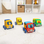 Melissa & Doug Pull-Back Construction Vehicles - Soft Baby Toy Play Set of 4 Vehicles