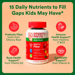 SmartyPants Kids Multivitamin & Fiber Gummies: Prebiotic Fiber to Support Kids Digestion with Vitamin D3, C, Vitamin B12, B6, A, Zinc, Biotin, Folate, Three Fruit Flavors, 90 Count (30 Day Supply)