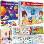 Preschool busy book with activities, colorful pages, and educational materials.