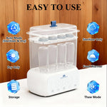 Mammy Bunny 3-in-1 Baby Bottle Sterilizer and Dryer – 6 Smart Modes with Fast Drying, Food Warmer & Storage – Fits 6–8 Bottles, Pacifiers & Pump Parts – BPA-Free