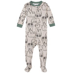 Gerber Baby Boys' 2-Pack Footed Pajamas, Bear Green Stripes White, 0-3 Months