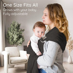 Ring Sling Baby Carrier - USA lab Tested, 100% Natural Cotton Muslin, Breathable & Ergonomic Ring Sling Black