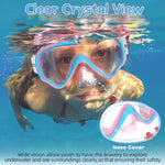 Kids Swimming Goggles Swim Mask with Nose Cover for Kids Youth 3-15, Anti-Shattered Lens UV Protection No-leak