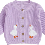 Toddler Baby Girl Cardigan Christmas Knit Sweater Long Sleeve Button Down Knitwear Kids Fall Winter Coat
