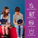 b.box Harry Potter Mini Lunch Box Kids | 4.25 Cup Leak Proof Bento Box for Kids Ages 3+ | 3 Compartment Snack Containers, School Lunch Container, Dishwasher Safe, BPA-Free, PFAS-Free