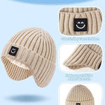 3 Pack Baby Beanie Hats with Earflaps, 2 Size Baby Winter Hat for Infant Toddler Kids, Fleece Lined Knit Hat for Girls Boys